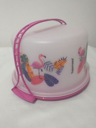 Porta Bolo Big Cake Flamingo Tupperware