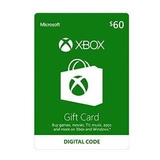 Xbox $60usd Tarjeta De Regalo [código De Juego Online]