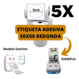 Etiqueta Redonda 5cm Para Mini Impressora Gatinho - 5 Rolos