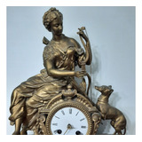 Petit Bronce Reloj Antiguo Figura Frances