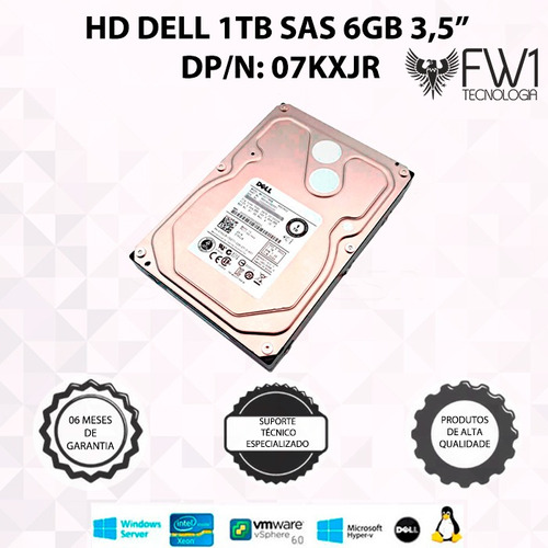 Hd Dell 1tb 7.2k 3.5  6gbps - Dell Dp/n:  07kxjr