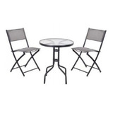 Combo Mesa + 2 Sillas Plegables Para Terraza Balcon Exterior