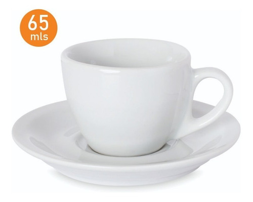 Jogo 12 Xícara Café Expresso C/ Pires 65 Mls Porcelana