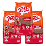 Kit 3 Areia Sanitária Gatos Kelco Putz Grãos Médios 4kg