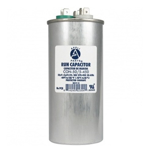 Capacitor Trabajo Aire Acondicionado 50+5 Uf Mfd 370-450vac