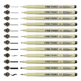 Set X 12 Microfibra Marcador Rotulador Caligrafía Dibujo