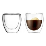 Vaso Doble Vidrio Borosilicato 250 Ml Frio Calor X Unidad