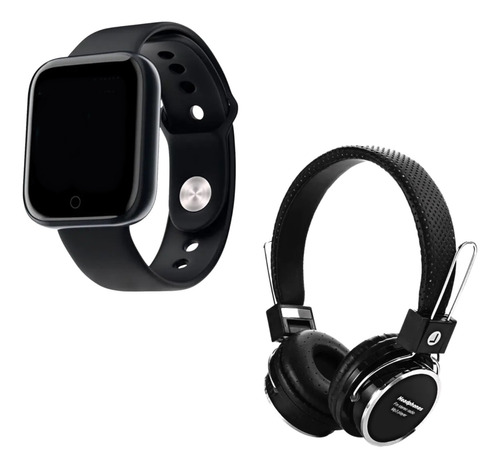 Fone Sem Fio Bluetooth Headset + Relógio Masculino Feminino