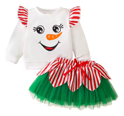 Vestido Niña Navidad ( Blusa/falda )