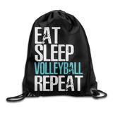 Eat Sleep Voleibol Repetir Cordón Pack Beam Mouth Yoga Sackp
