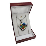 Delicado Collar Corazon Murano Cristal Multicolor P/regalar 