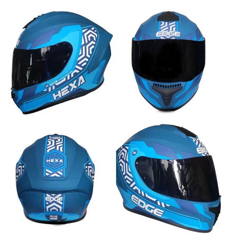 Casco Integral Edge Frankie Hexa Con Certificado Dot Motos