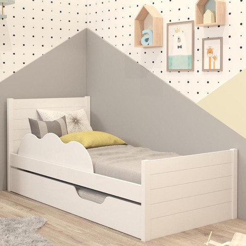 Cama Infantil Solteiro 100% Mdf Bibox Cama Auxiliar