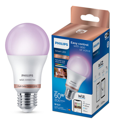 Lampara Led Inteligente Philips Wifi Smart Color E27 