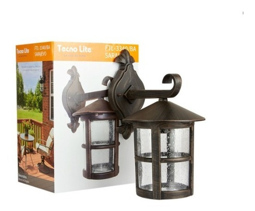 Farol Exterior P/muro S/foco Bronce Antiguo Ftl-3340/ba 