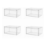 Caja Transparente Zapatera Tenis Acrílico Premium 4 Piezas