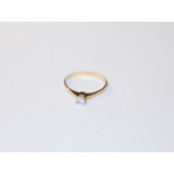 Anillo Oro 18 K Con Un Brillante Natural De 17 Puntos Certif