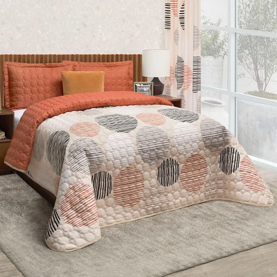 Edredon Ligero King Size Rietti. Elefantito Hogar Multicolor Circulos