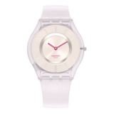 Reloj Swatch Mujer Monthly Drops Ss08v101 Creamy Color De La Malla Púrpura Color Del Bisel Púrpura Color Del Fondo Púrpura