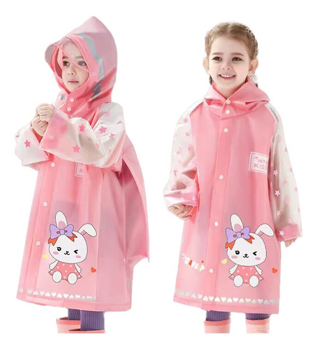 Impermeable Poncho De Lluvia Con Capucha Para Niños Y Niñas