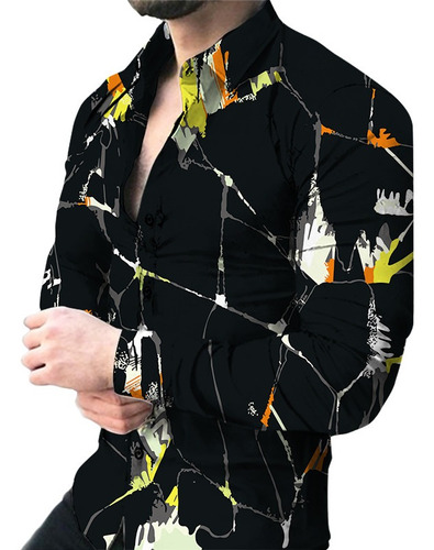 Camisa De Hombre Con Estampado De Ojos Brillantes