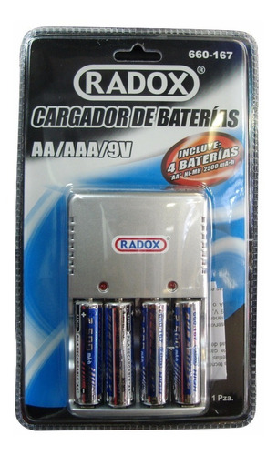 Cargador De Baterías Para Aa, Aaa Y 9v Incluye 4 Baterias Aa