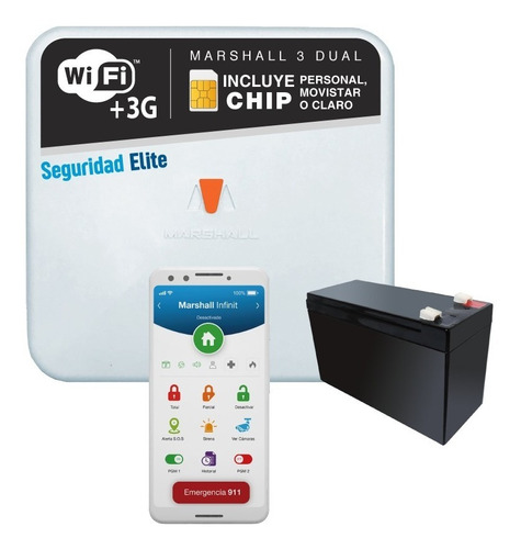 Central Alarma Marshall 3t Gsm 3g Inalambrica Domiciliaria