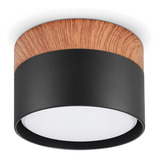 Panel Led Deco Sobrepuesto Madera 6w Negro