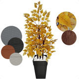 Planta Artificial Grande Fícus Amarelo Vaso Decorativo Ratan