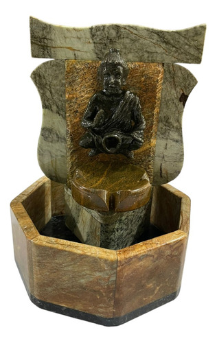 Fonte De Água Cascata Pedra Sabão Buda Chafariz Decoração 