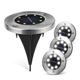  X4 Luz Frío Solar 8 Led Con Estaca Exterior Tierra Jardin 