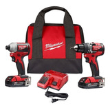 Kit Taladro Percutor Y Atornillador De Impacto Milwaukee 18v