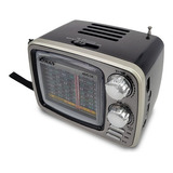 Rádio Retro Vintage Bluetooth Design Tv Antiga Am Fm Xdg-34