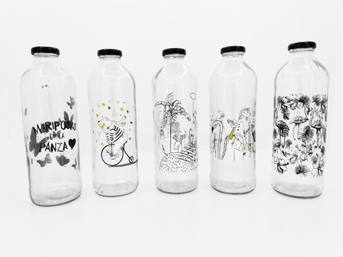 Botella De Vidrio C/ Tapa A Rosca | 910 Ml D+m Bazar Diseños