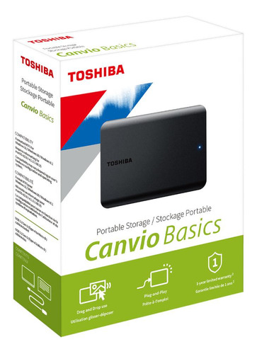 Hd 2tb Externo Usb 3.0 Toshiba Canvio Basics, Hdtb520xk3aa