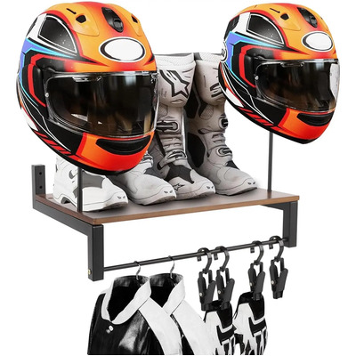 Soporte De Pared Para Casco De Moto Ropa Con Clips Y Ganchos | Envío gratis