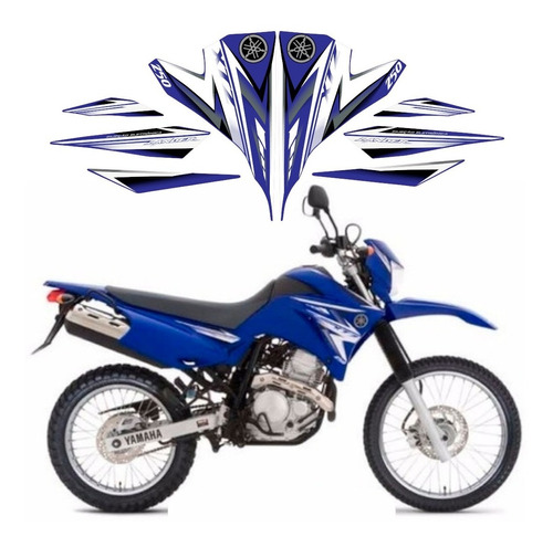 Kit Adesivos Yamaha Xtz 250 Lander 2009 2010 Azul