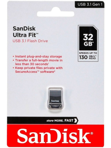 Pack X3 Pendrive 32 Gb Usb 3.1 Pen Mini Sandisk Ultra Fit