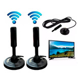 Pack X 2 Antena Hd Tv Digital Abierta Tvd Coaxial Con Iman