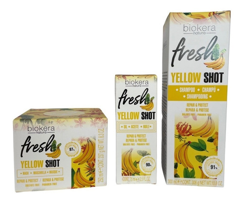 Yellow Shot Shampoo 300ml + Mascarilla 250ml + Serum 75ml
