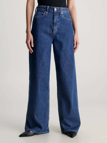 Jeans Azul High Rise Wide Leg De Mujer Calvin Klein