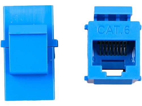 Blue Cat6 Hembra A Hembra Rj45 Ethernet Keystone Jack Aco...