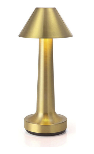 Lampara Led De Mesa Decorativa Color Bronce Recargable Usb