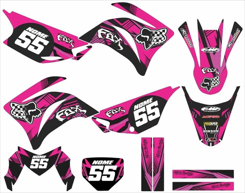 Adesivo Motocross Trilha Para Yamaha Xtz 250 Lander 19727 Cor Rosa