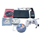 Consola Sony 70001 Playstation 2 Slim Con Control + 4 Juegos