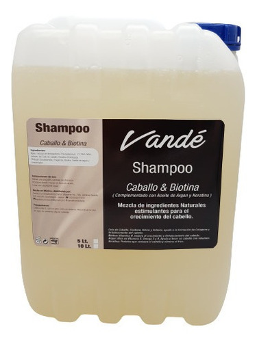 2 Piezas Shampoo Caballo Y Biotina Keratina/argan 20 Lts C/u