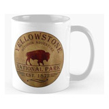 Taza Vintage Del Parque Nacional De Yellowstone Calidad Prem