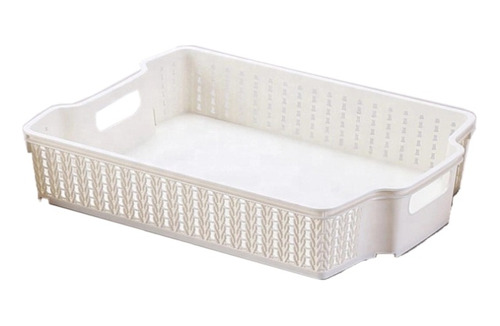 Canasto Organizador Bandeja Apilable Rattan Plástico 32x23x6