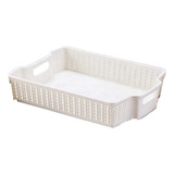 Canasto Organizador Bandeja Apilable Rattan Plástico 32x23x6