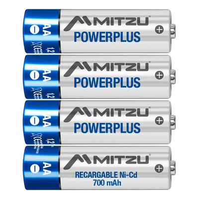 Pilas Recargables Aa Bateria Recargable Doble Aa Pila Ni-Mh Mitzu Carga Rápida Larga Duración 4 Pilas MP-4xAA700 | Meses sin interés